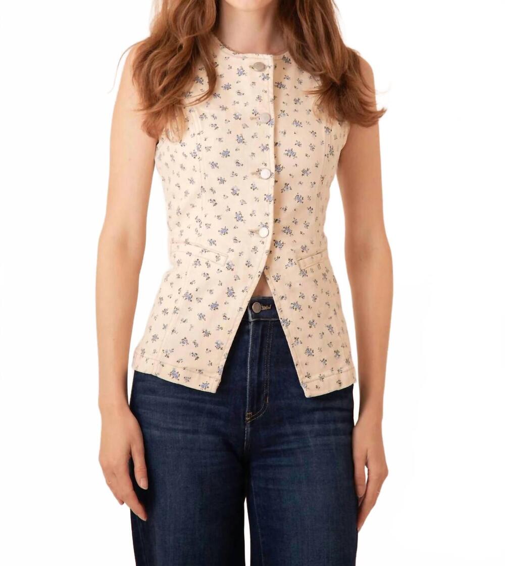 NEW JUST USA connie denim vest in white
